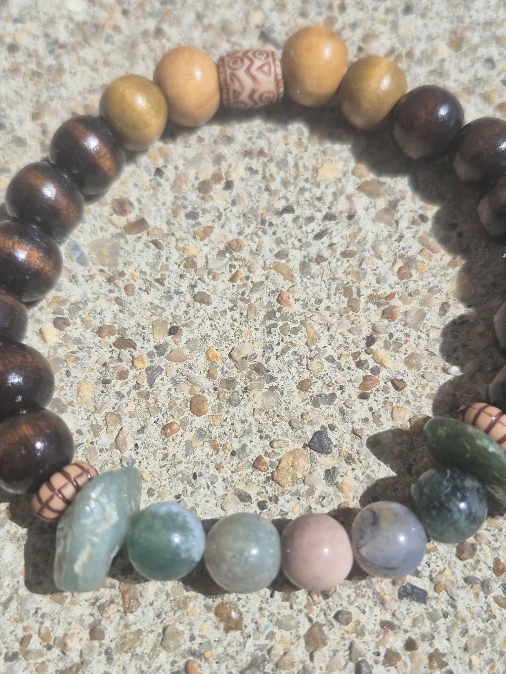 Earthy Natural Handmade Indian Agate Braclet! - Picture 2 of 3